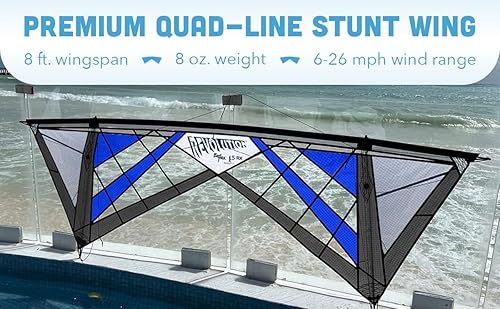 Miniatura 2 de Revolution Kites Reflex RX Spider Sport Wing Kite (modelo ventilado) - Asas, juego de líneas, 1 barra y manga adicionales (lima, gris, negro, centro