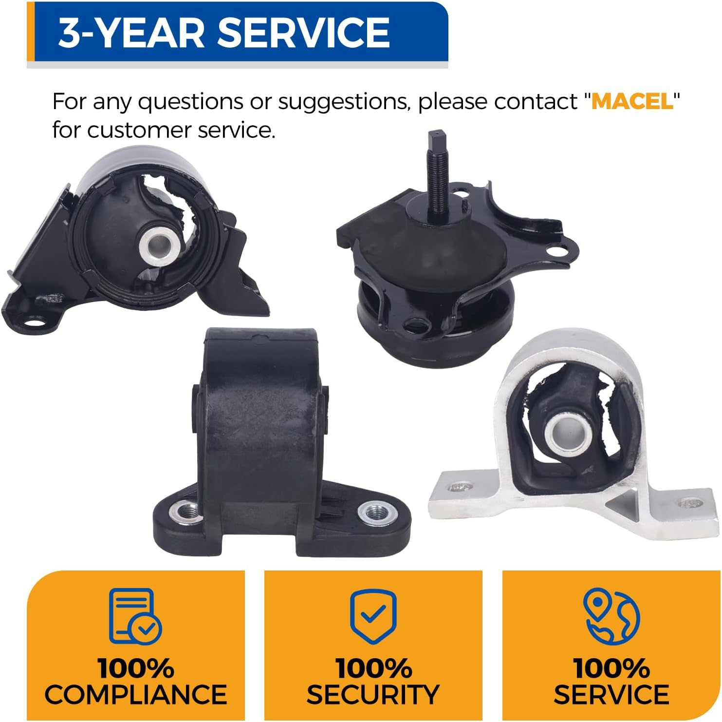 PAROD 4pcs Engine Mount Fit for 2001-2005 Acura EL, Honda Civic Replace#A6595 A6591 A6588 A4511