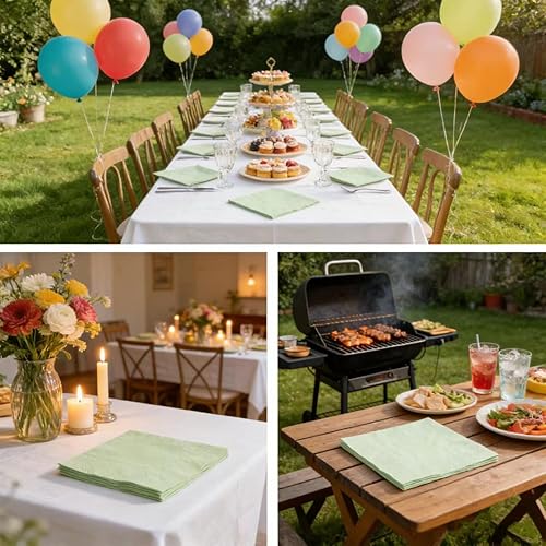 Miniatura 8 de 300 paquetes de servilletas de cóctel de 2 capas, servilletas de postre plegadas de 5 x 5 pulgadas, servilletas desechables para cena, boda