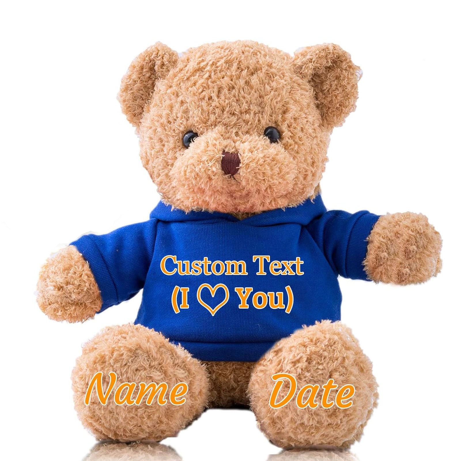 JABECODIFA Personalised Gifts Teddy Bear for Kids/Adults Stuffed Bear Plush Toys with Text+Photo, Personalised Teddy Bear with as Gifts for Christmas Valentines Day Birthday (12inch-Text+Photo)