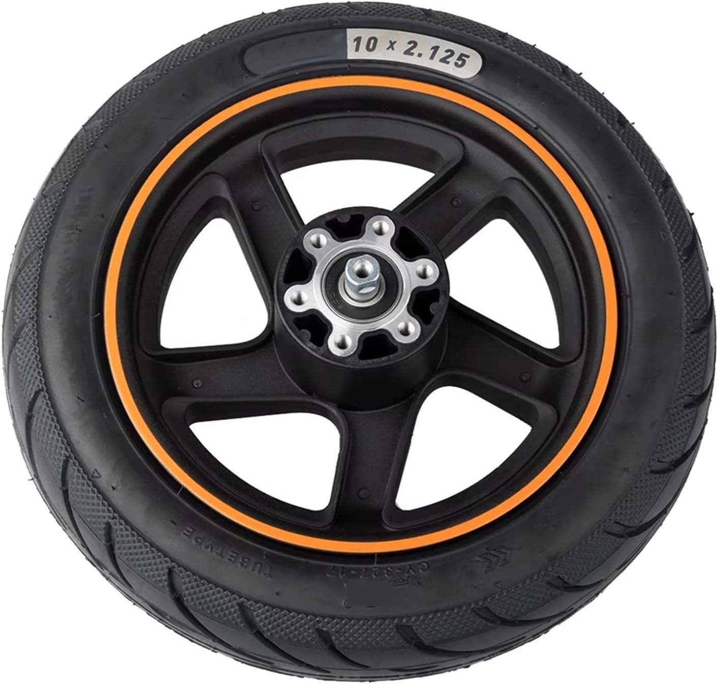 Rear Wheel Assembly, Compatible for Ninebot F20 F30 F40 F40D F40E Electric Scooter ABS Wheel Hub Include Inner Tube Out Tire Parts(Orange Color)