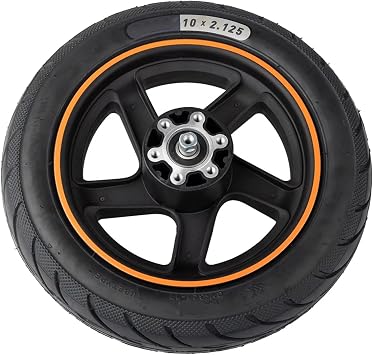 Rear Wheel Assembly, Compatible for Ninebot F20 F30 F40 F40D F40E Electric Scooter ABS Wheel Hub Include Inner Tube Out Tire PartsOrange Color