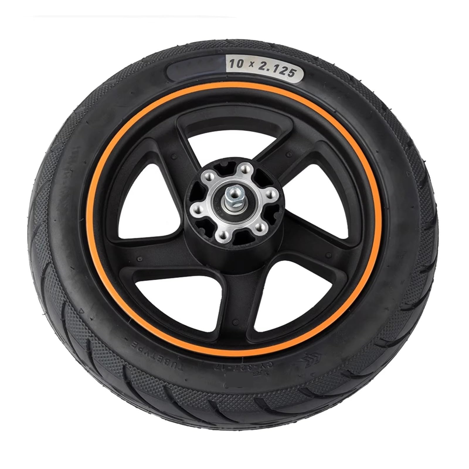 Roue arrière Compatible avec Les Scooters électriques Ninebot F20, F30, F40, F40D et F40E, moyeu ABS avec Chambre à air et pneus(Orange Color)