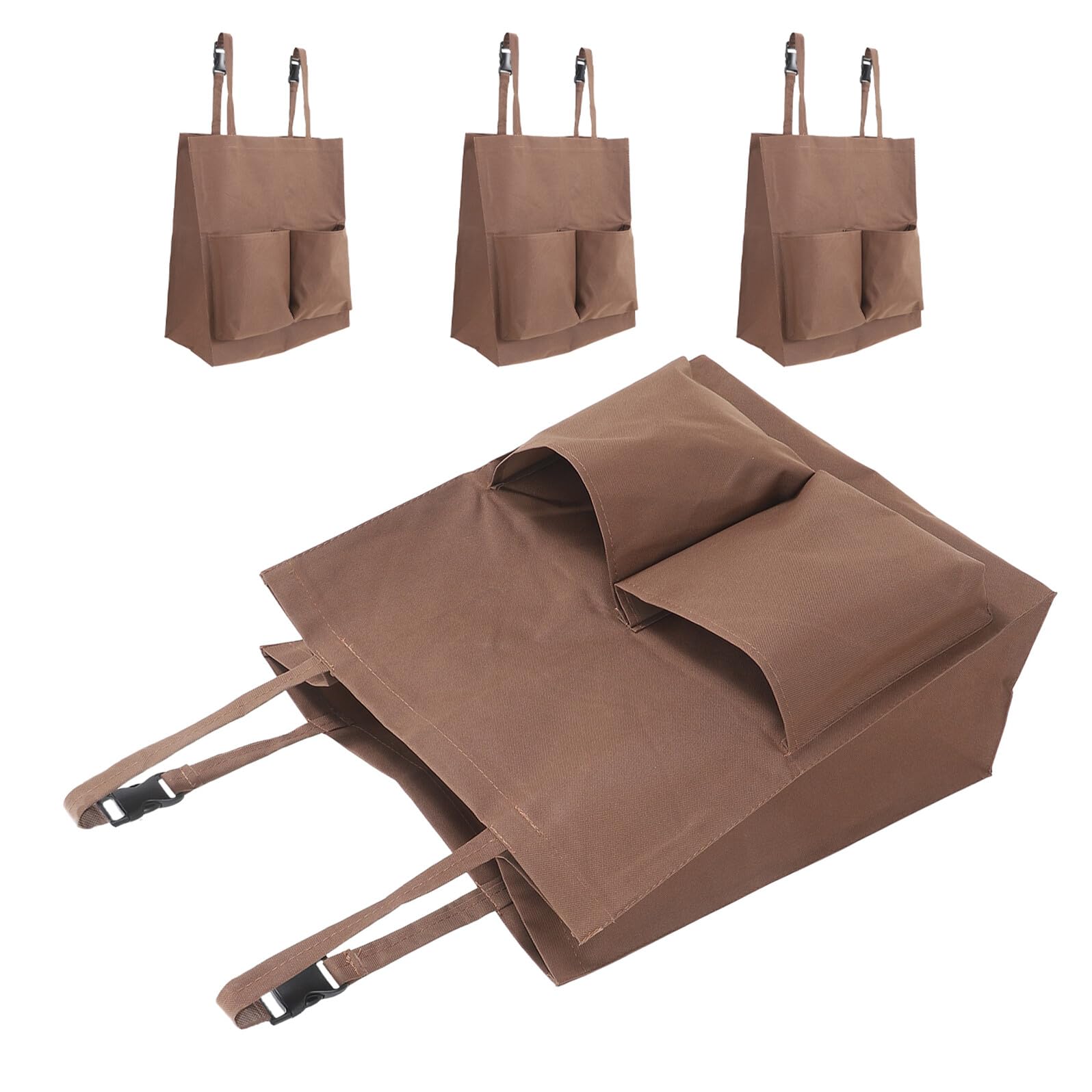 Alipis Bolsa Organizadora para Carrito de Limpieza 4 Unidades Color Café con Cierre Plástico Gran Capacidad 45X30X19 CM Bolsa Multiusos para Almacenamiento y Transporte de Artículos