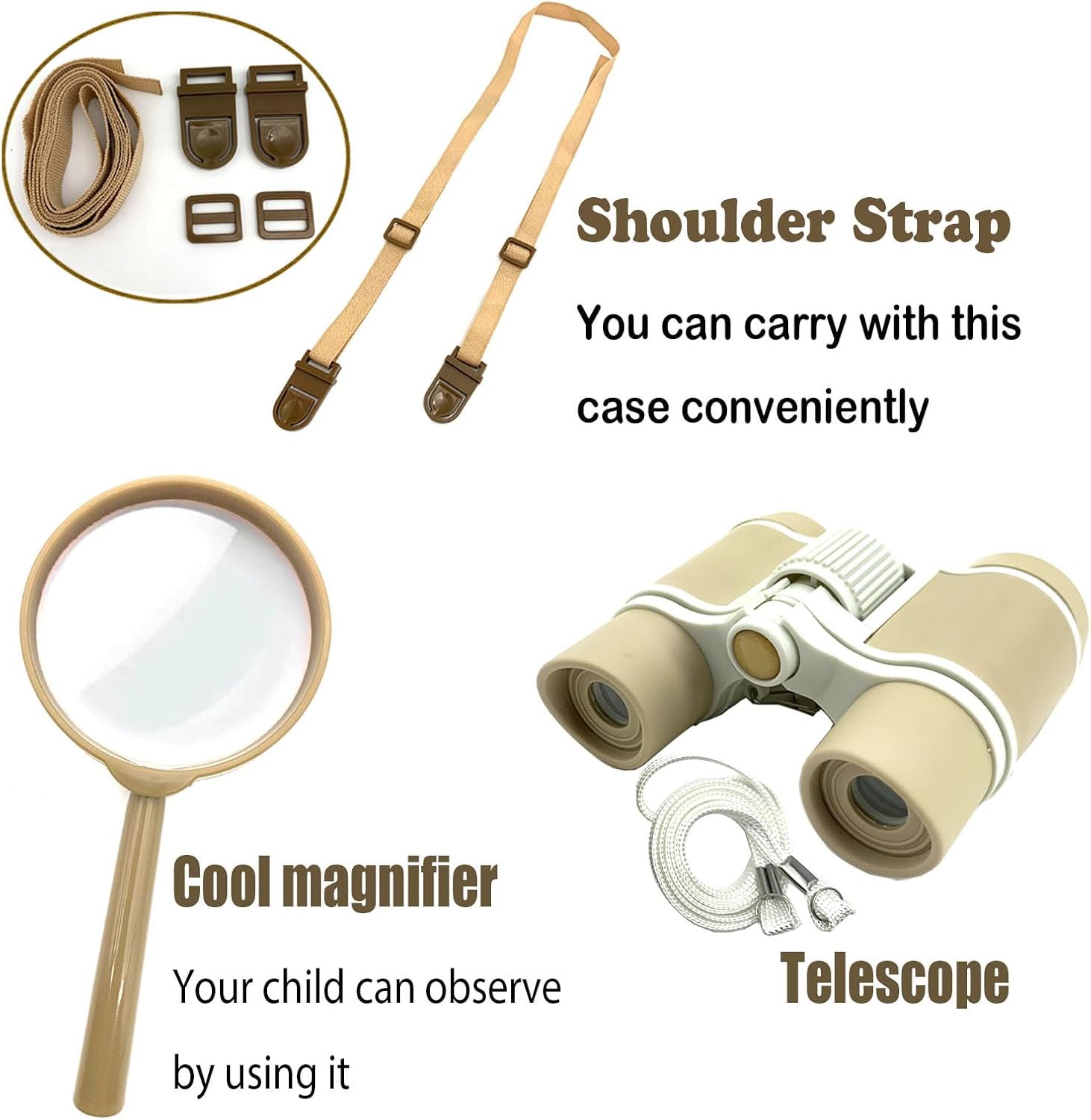 Bug Catcher Kit for Kids, 6 Pcs Kids Bug Catching Kits, Outdoor Nature Explorer Kit, Science Educational Kits with Tweezers, Magnifying Glass, Binoculars for Boys Girls