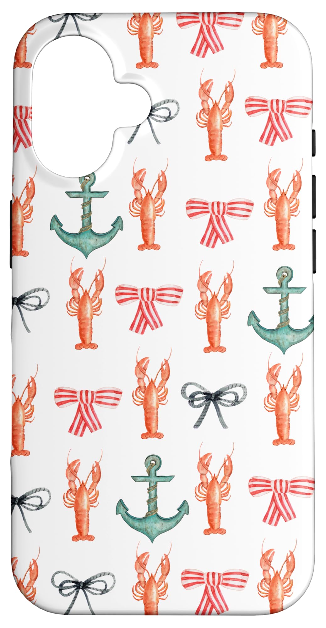 Nautical Sea Ocean Lobster Bows Anchor Boat Sailing Foodie Case for iPhone 16
