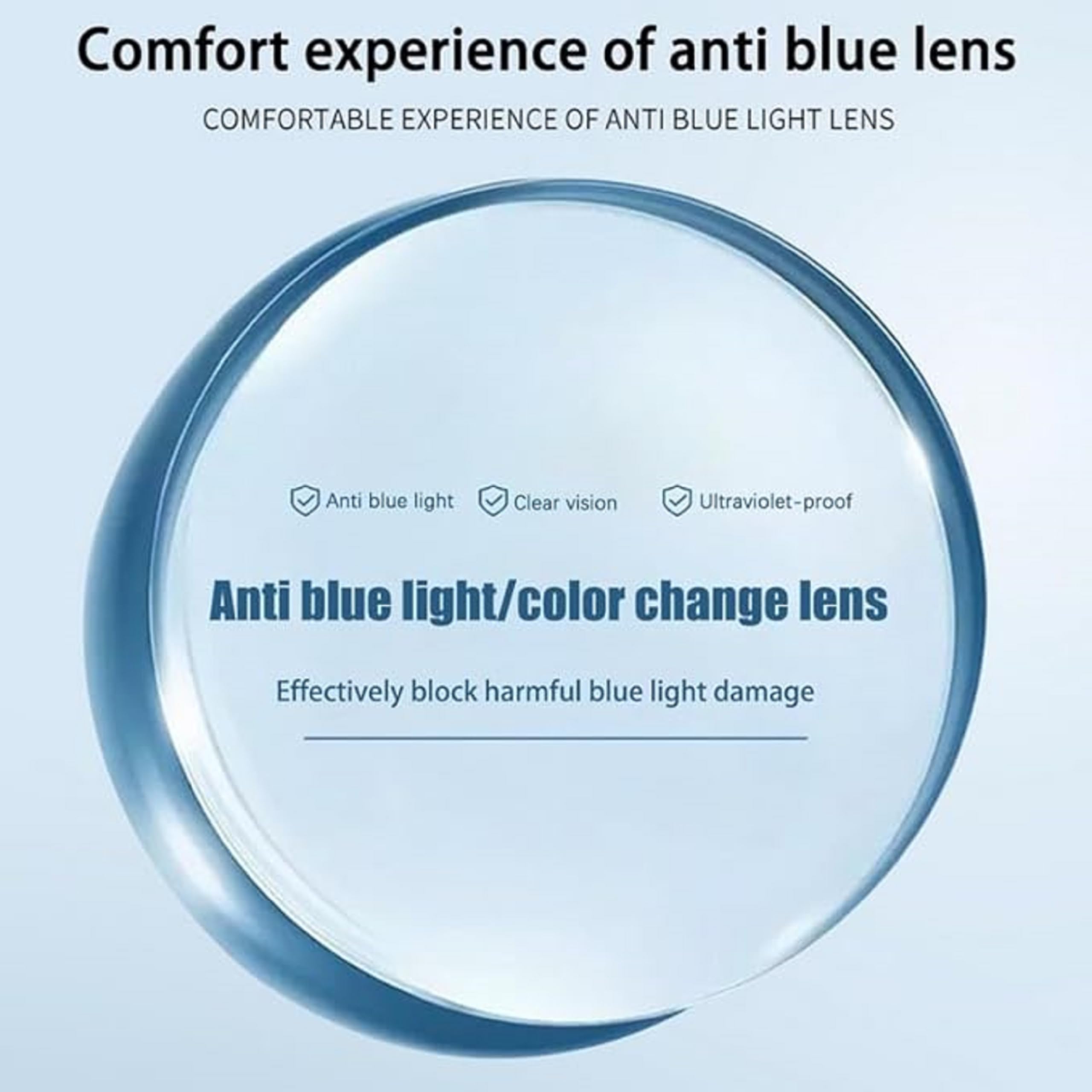 Lunettes Anti Bleu Photochromatique UV400 Homme Femme Flexible Silicone Ultra Léger Noir Gris -1,5