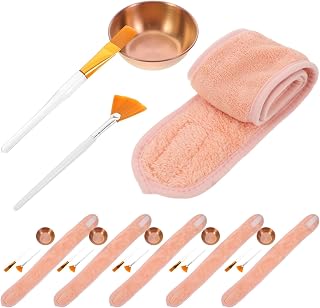 KOMBIUDA Parts Luxury Facial Care Kit for Professional Rose Gold Face Mask Bowls Skin Care Tools and Adjustable Hair Band for Spa and Personal Skin Care Routine