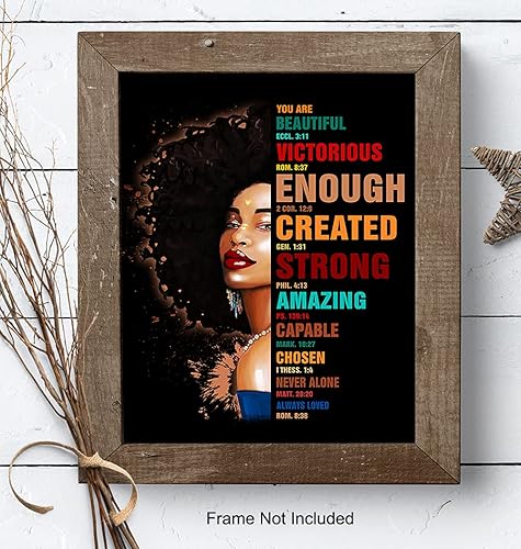 Miniatura 8 de God Says You Are African American Wall Art & Decor - Religious Encouragement Gifts for Black Women - Christian Affirmations - Inspirational Psalms,
