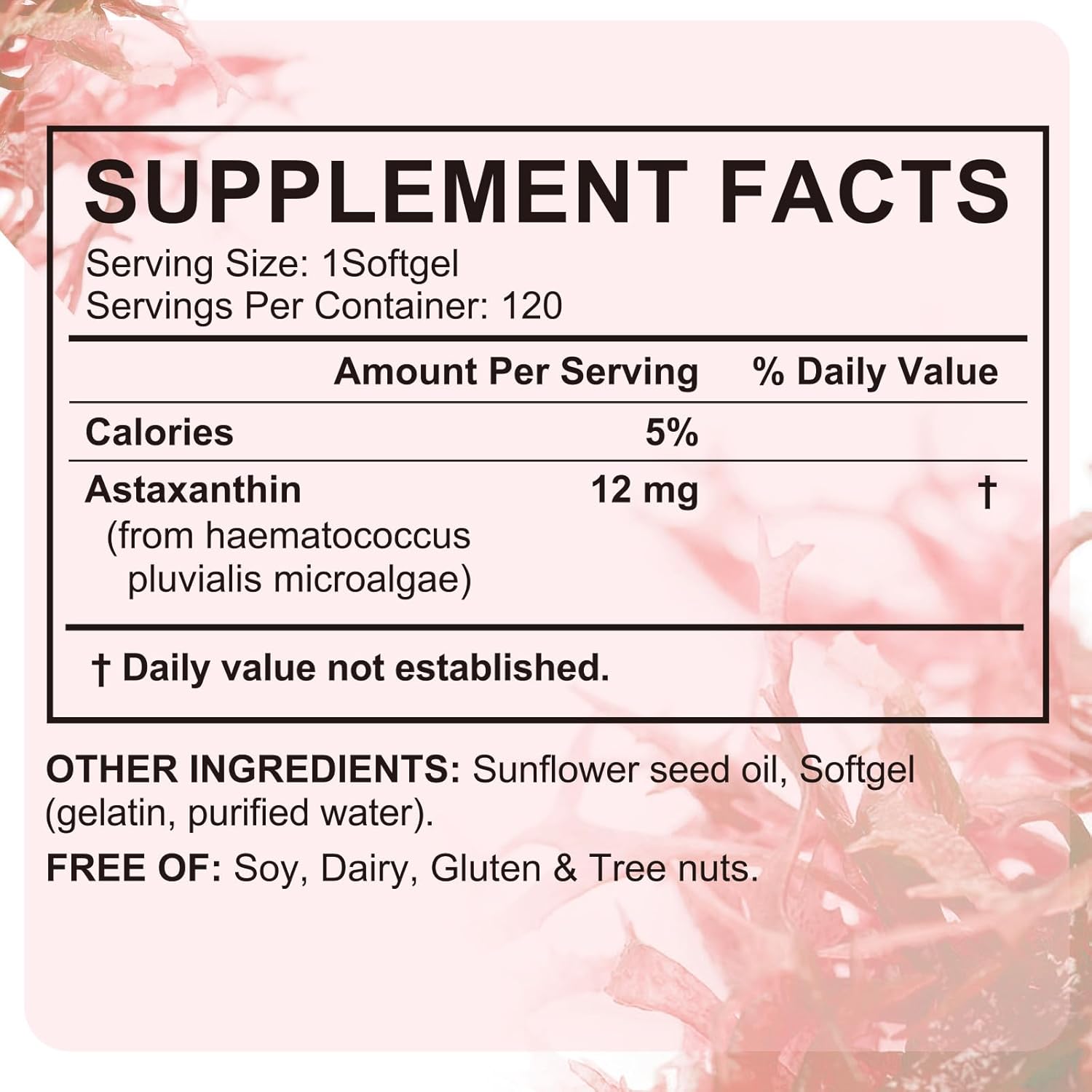 VOFANK Astaxanthin 12mg, Premium Astaxanthin Supplements with Antioxidant Activity, Supports Eye, Joint, Immune, Skin Health, Internal Circulation, Non-GMO & No Gluten 120 Softgels - Image 9