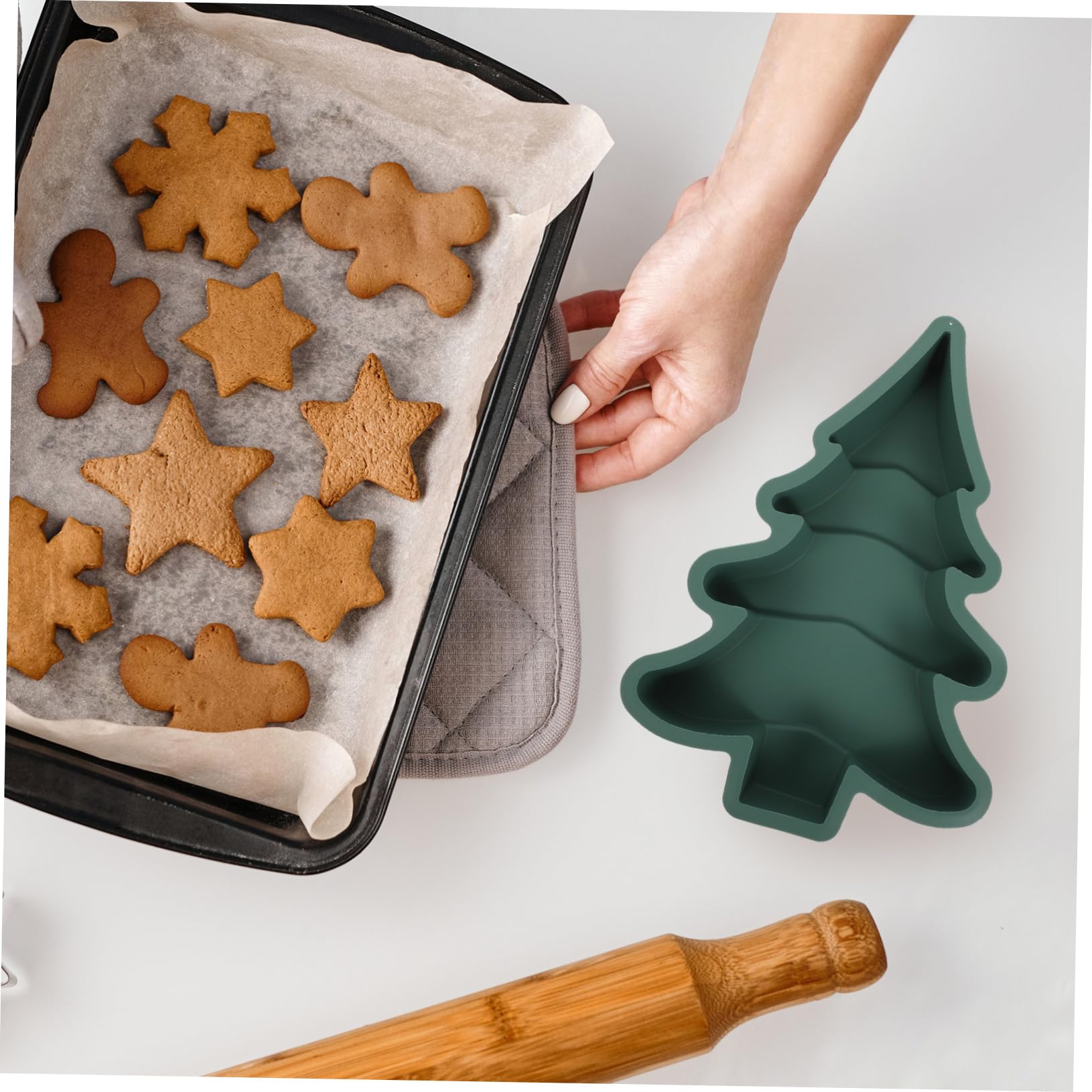 TOPBATHY Albero Natale Torta 3 Pz Stampo in Silicone Stampo Da Natalizio Per Candele Cubo Regalini Di Natale Bomboniere Natalizie Per Dolci in Silicone Per Torta Multifunzione