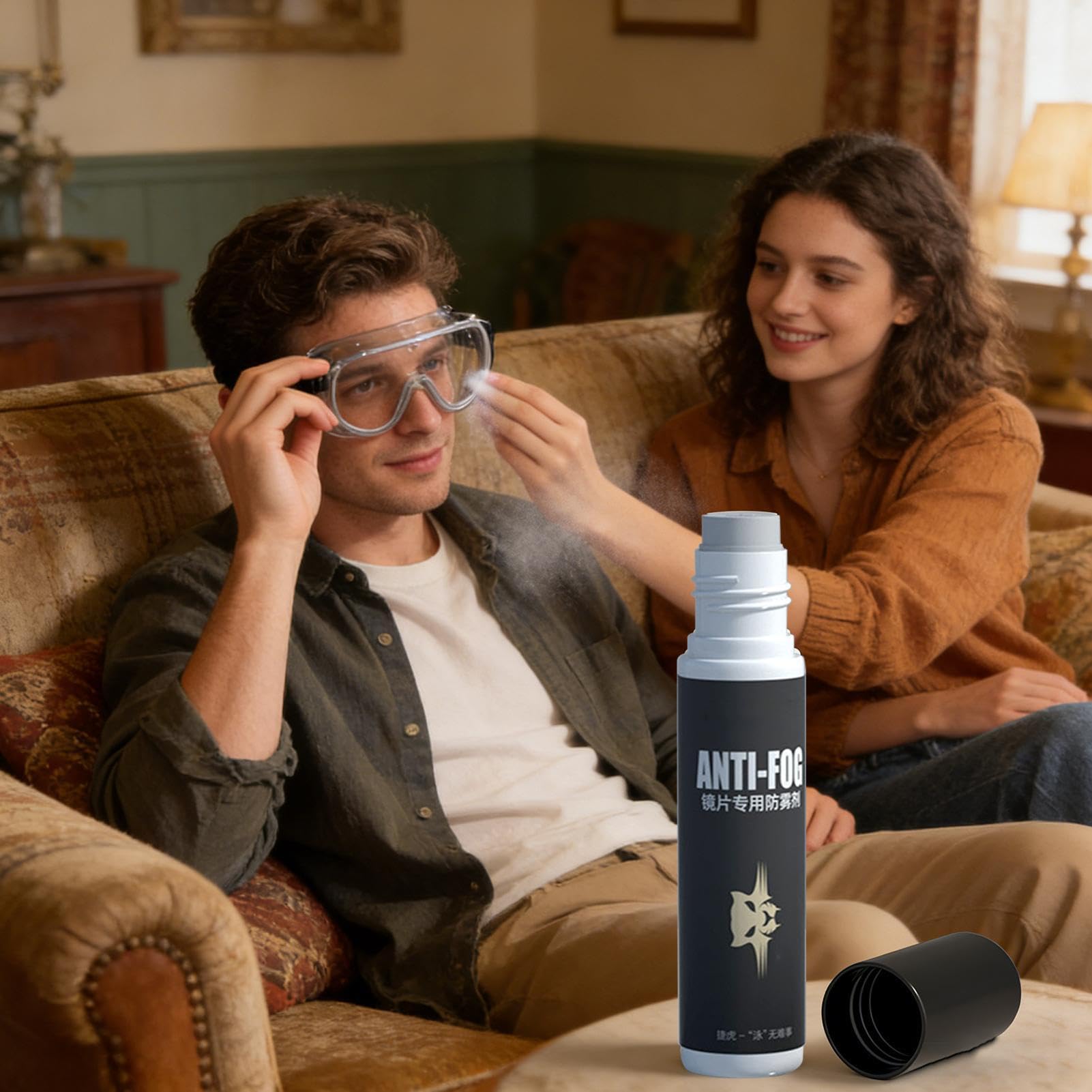 Spray Antiappannamento per Occhiali, 10ml Agente Antiappannante per Lenti in Vetro, Spray Antiappannante per Occhialini da Nuoto, per Visiere da Casco, Moto, Sci, Snorkeling, Vetri Auto,