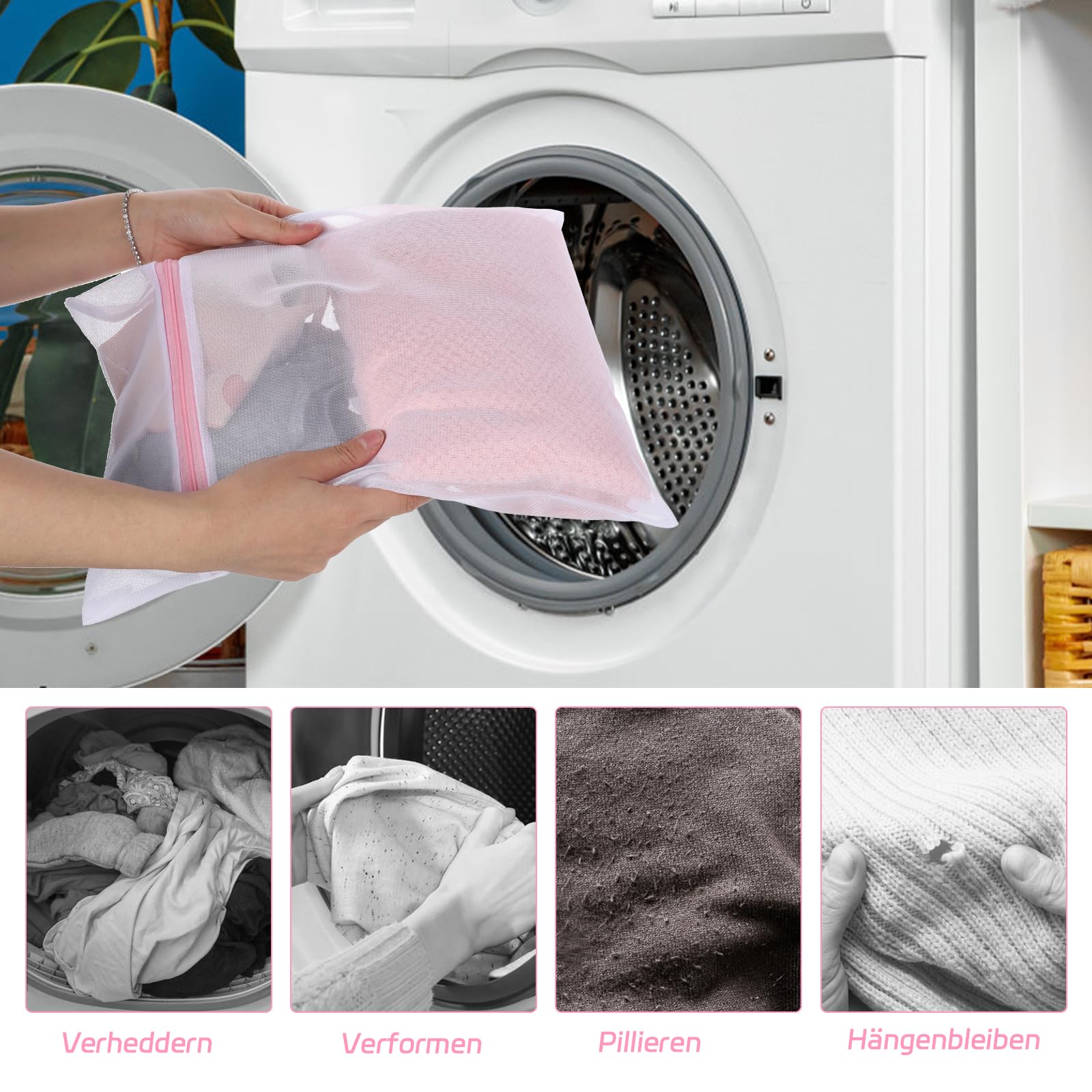 OTraki Waszakken voor wasmachine 2-pack (zwart, 40x50cm