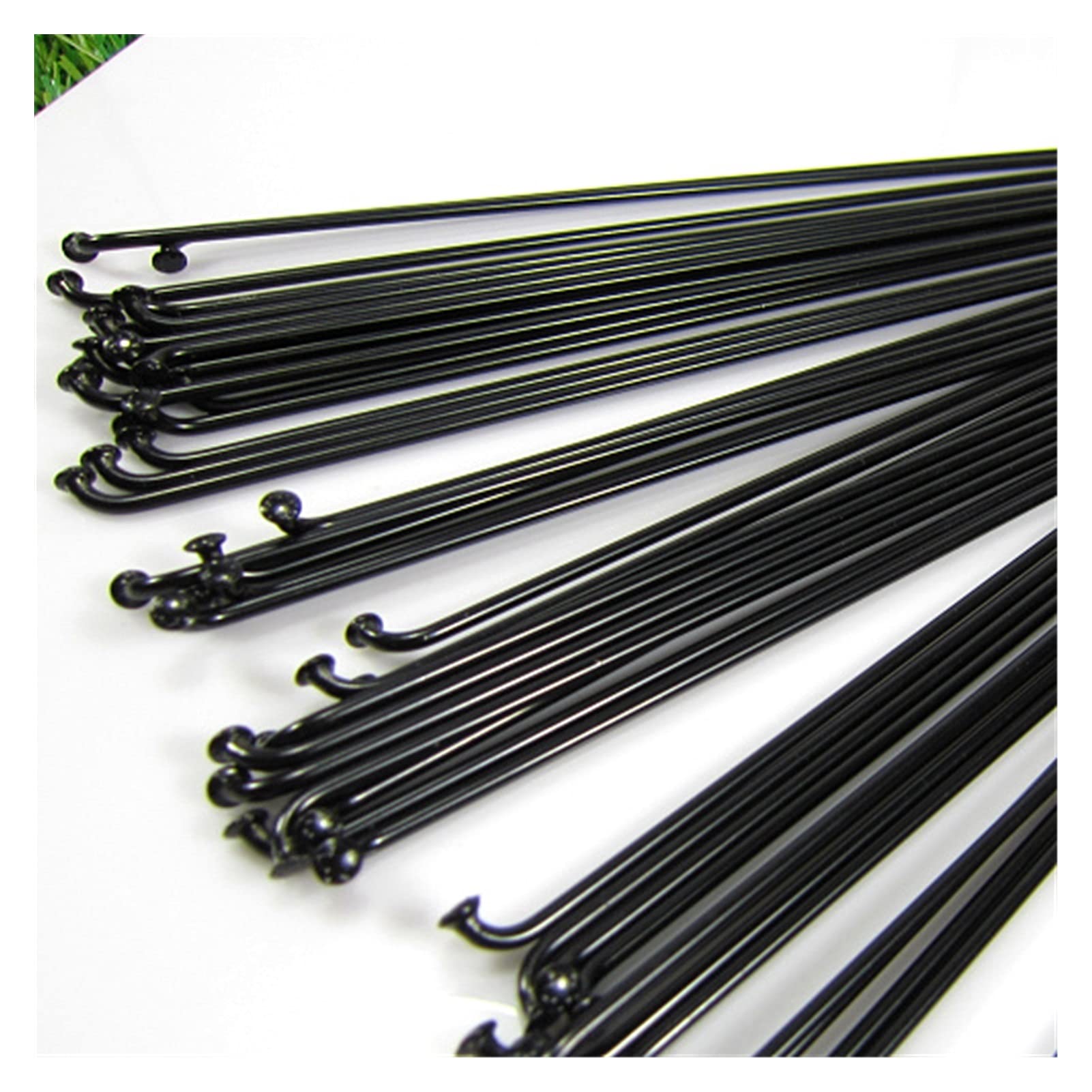 Motoforti Rayons Vélo 14G 185mm – Kit 36 Rayons + 36 Écrous, Acier Carbone Noir, Pour Roue VTT/Ville