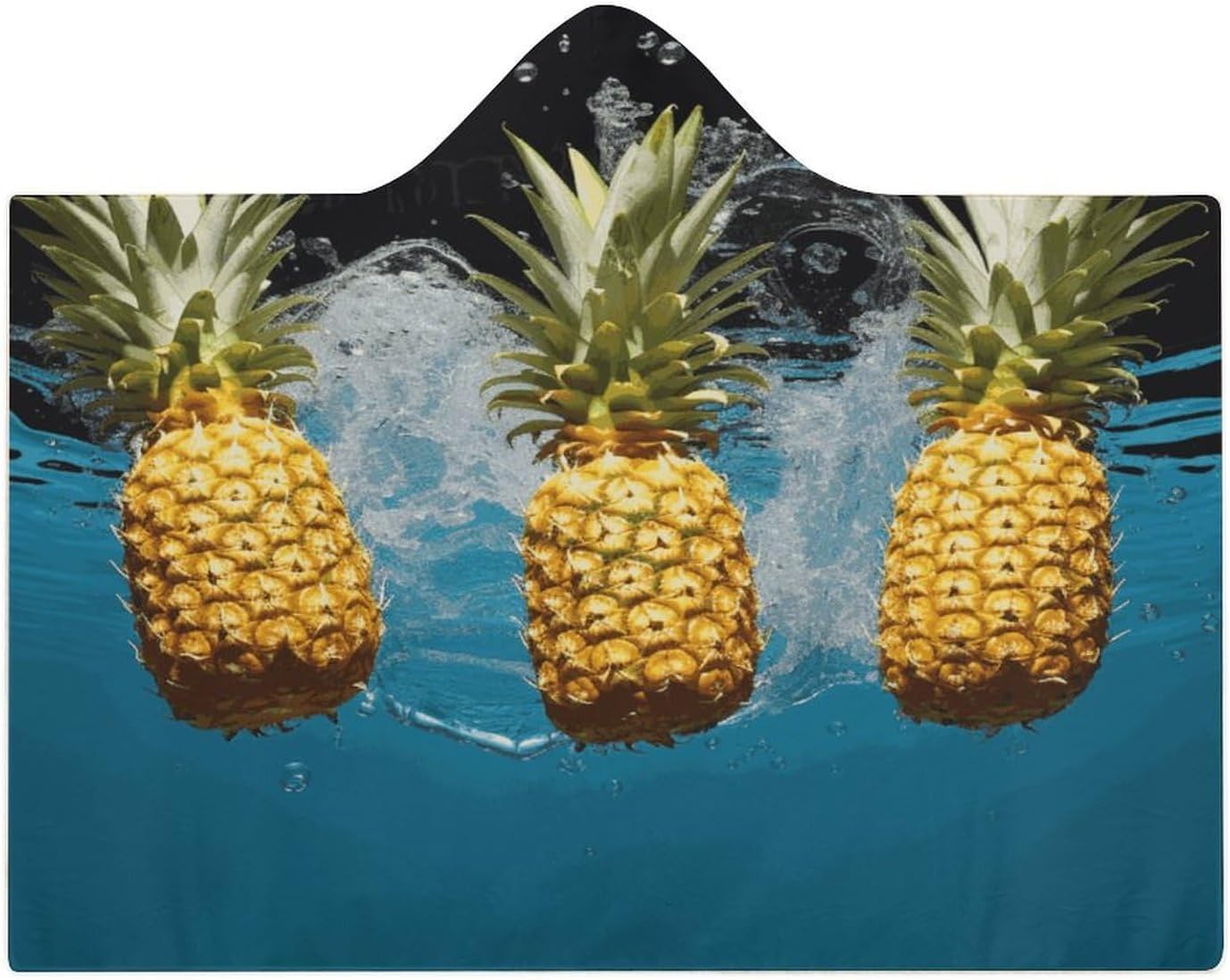 Fresh Pineapples1 Hooded Blanket Cozy And Functional,Wearable Blanket Hoodie for Women Men,Blanket Poncho Presents50 x60