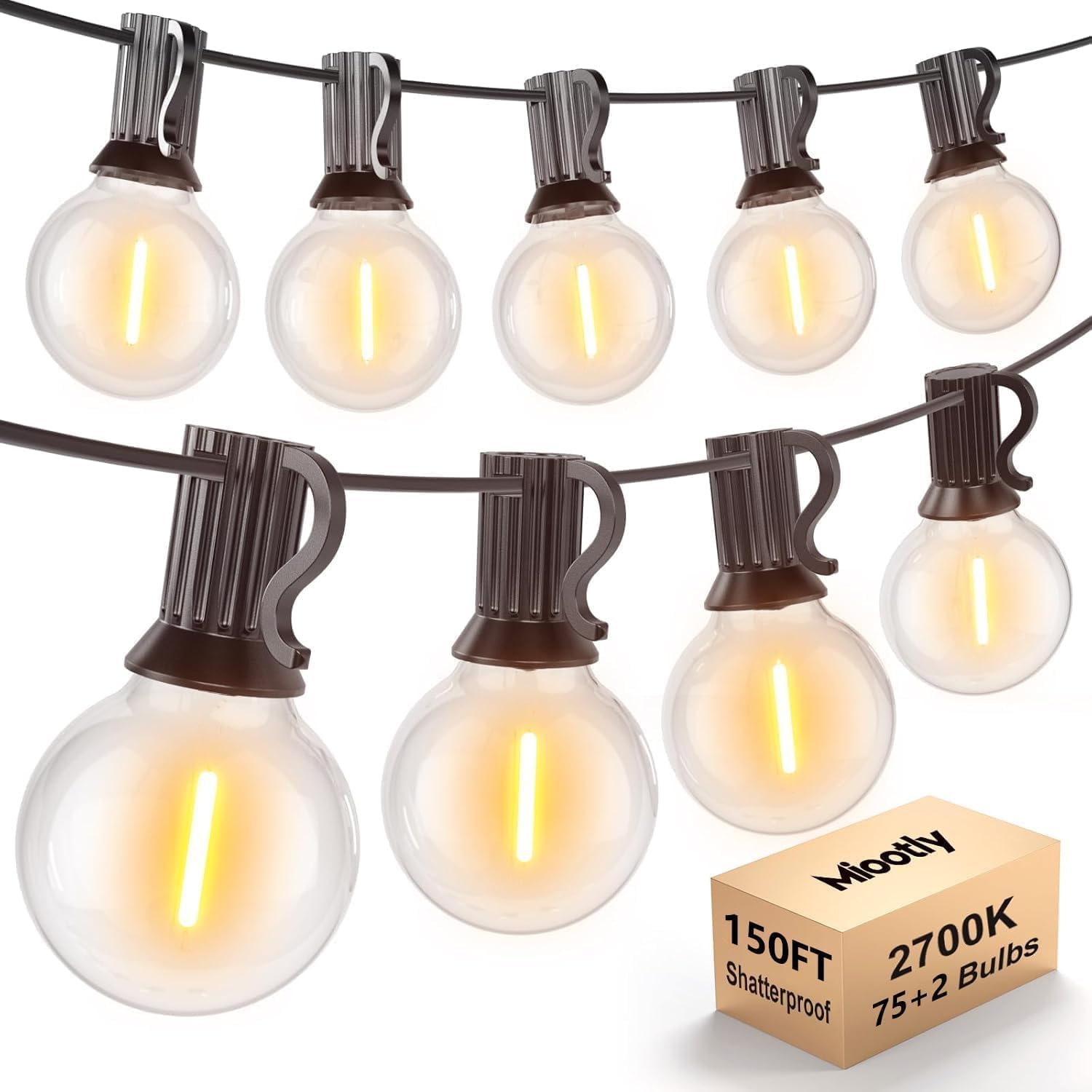 Luci a corda per esterni LED G40 Dimmerabile Ghirlanda per feste Lampadine a globo Lampada a corda per strada Patio Giardino Cortile Decorazione da campeggio  39