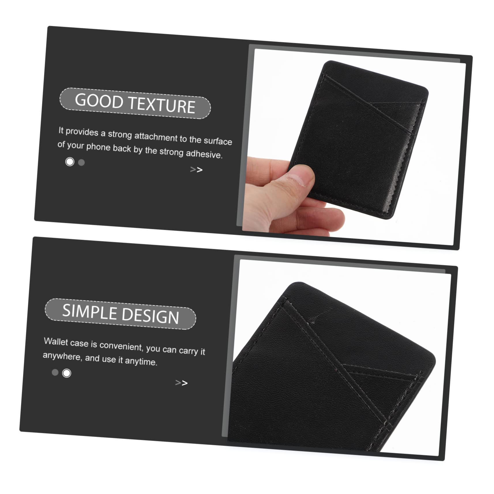 LABRIMP 10piezas Soporte Adhesivo para Tarjetas De Teléfono Holder PU De Ranuras Funda De Móvil para ID y Tarjetas De Crédito Pack De Unidades