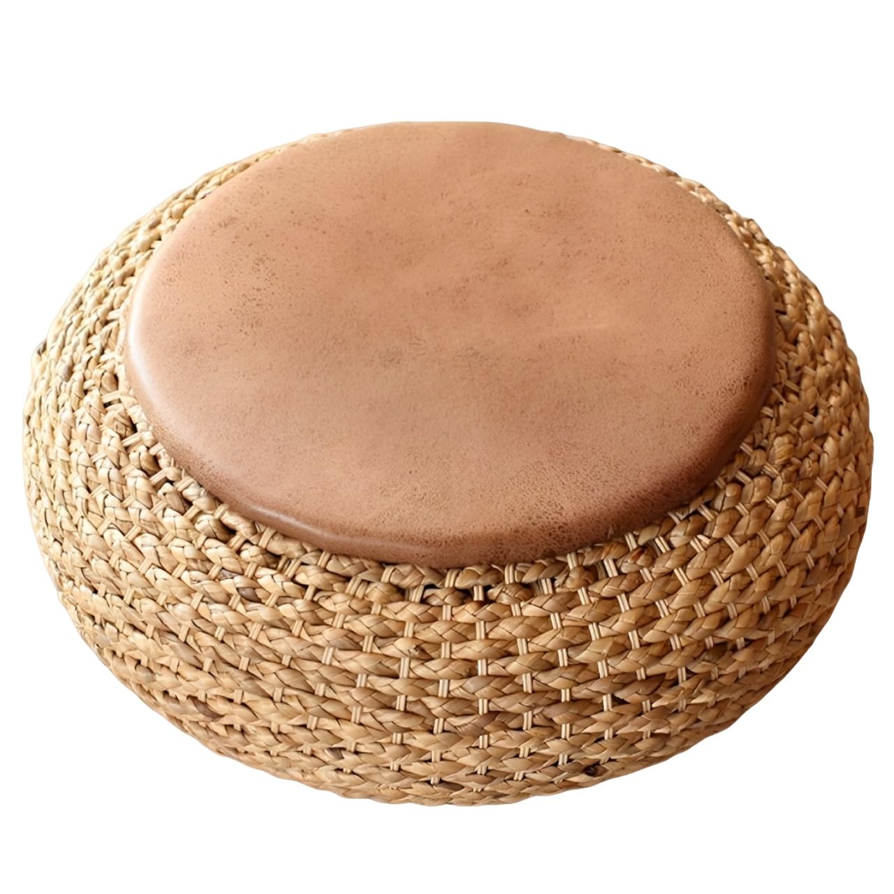 Vnook Round Pouf Ottoman,Handmade Woven Straw Cushion,Chair Cushions Home Decor for Outdoor Garden Patio Home