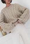 PRETTYGARDEN Womens Sweaters Spring 2026 Cable Knit Long Sleeve Crewneck Oversized Sweater Chunky Pullover Loose Outfits