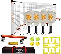 Vista 9 de Zdgao Pickleball Set with Net for Driveway, 22 FT Regulation Size Pickle Ball Net Set with Pickleballs, Court Markers and Carry Bag, Steady Metal