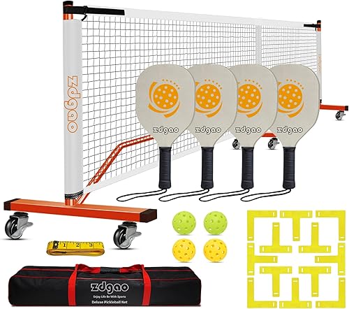 Miniatura 9 de Zdgao Pickleball Set with Net for Driveway, 22 FT Regulation Size Pickle Ball Net Set with Pickleballs, Court Markers and Carry Bag, Steady Metal