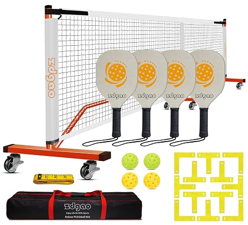 Zdgao Portable Pickleball Net with 4 Paddles