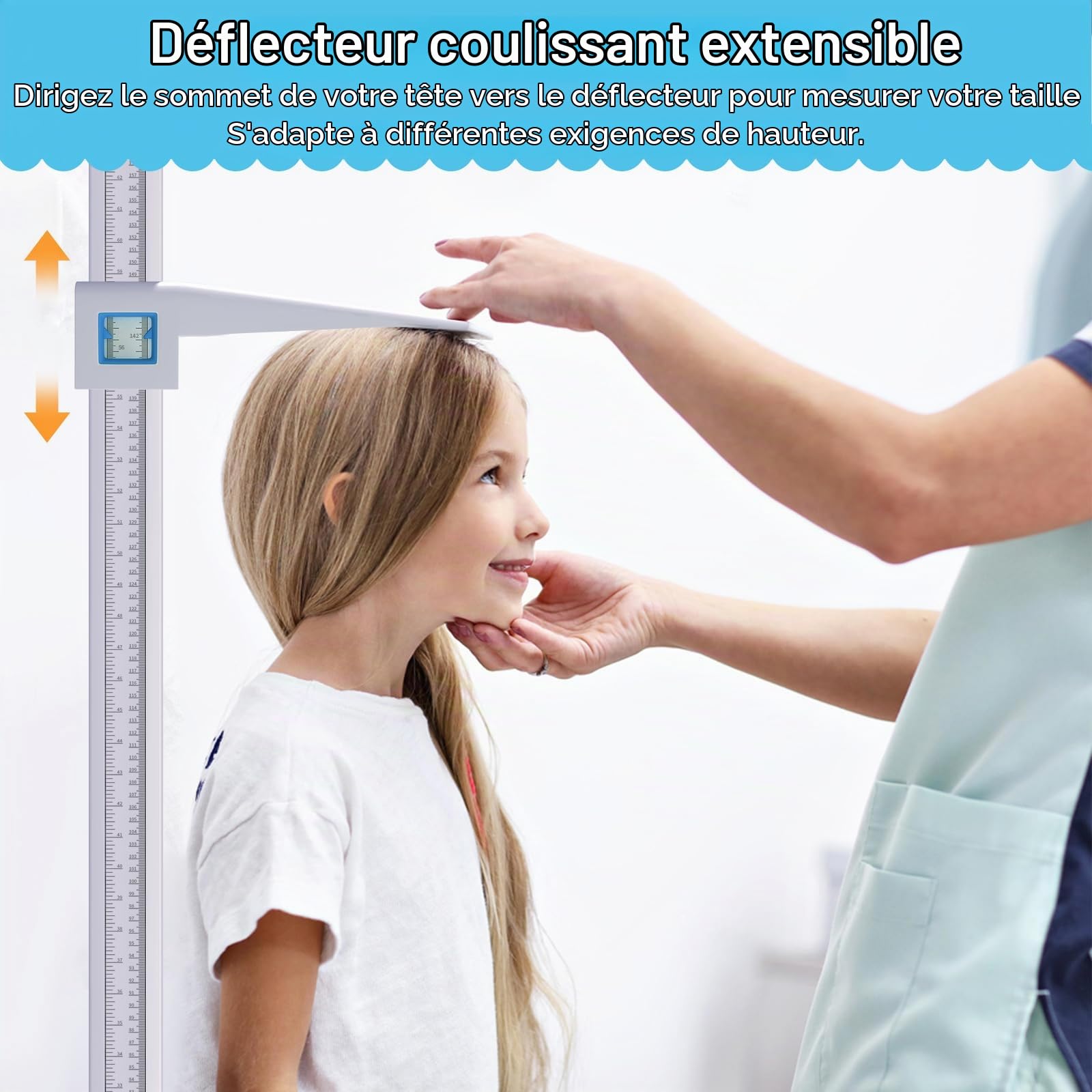 Barre de mesure de hauteur 20-210 cm, Stadiomètre portable | 20–210 cm, support mural pour stadiomètre, toise médicale, Toise de Mesure Taille Médicale Jauge de hauteur