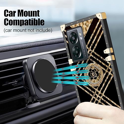 Miniatura 6 de KuDiNi Funda para OnePlus Nord N300 5G, N300 para mujer, a prueba de golpes, de poliuretano termoplástico, retro, elegante, clásico, de lujo,