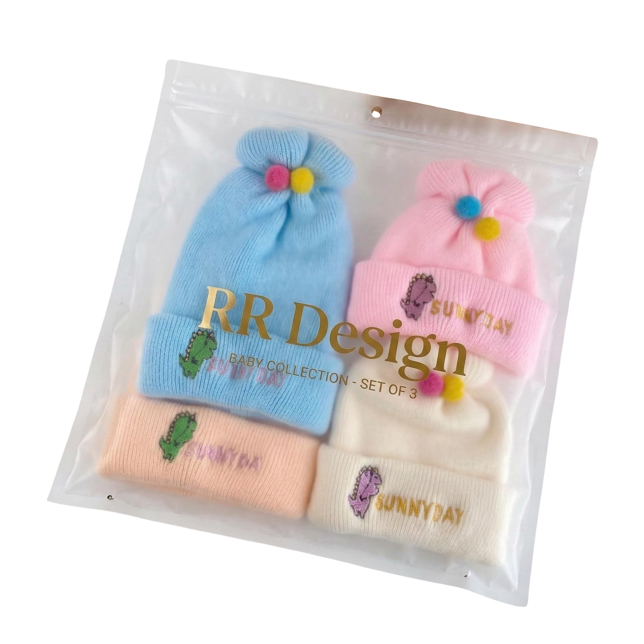 rr design Infants Winter Warm and Soft Cap | New Born Baby Kid's Hat | Baby Cute Cap's for Winter | Woolen Cap for Kid's Boy's & Girl's Pack of-3 Red-picture-22