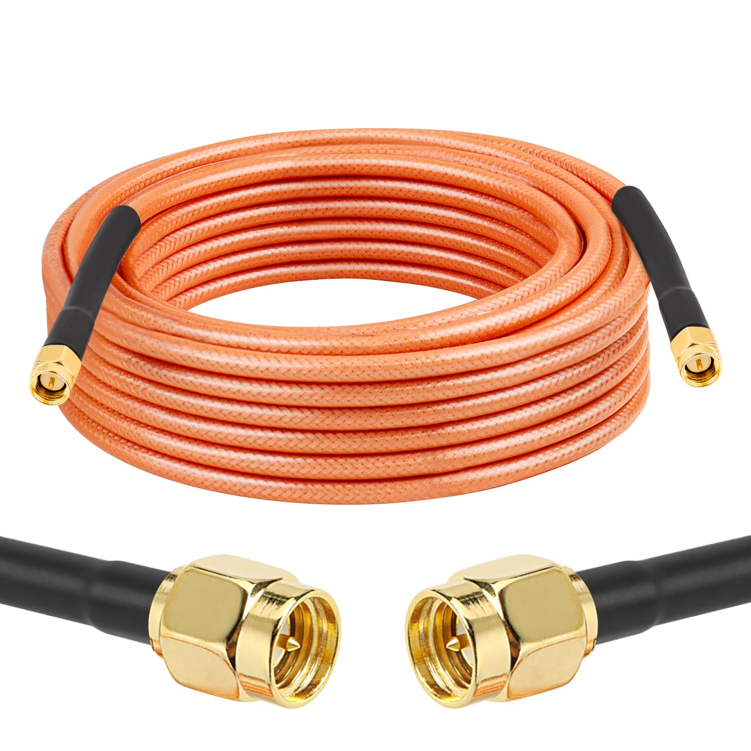 MOOKEERF Cable coaxial SMA macho a SMA macho, 50 ohmios, RG142, cable coaxial de pérdida ultra baja, cable de extensión de antena con conector SMA para equipos de red 3G/4G/5G/LTE, GPS, radio RF a