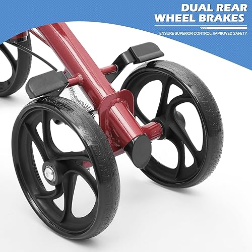 Miniatura 6 de Rodillera compacta todo terreno con ruedas delanteras de 10 pulgadas, altura ajustable, con sistema de freno doble y almacenamiento extraíble para