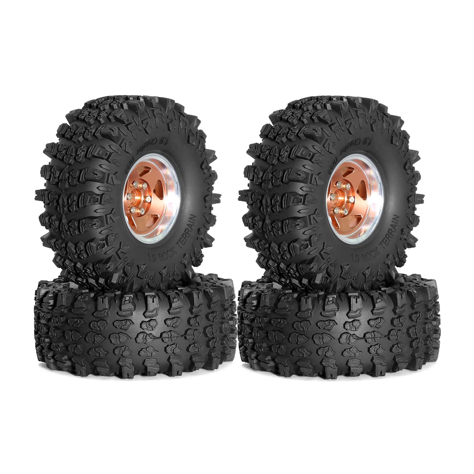 Set di 4 pneumatici con telecomando per auto Crawler, in gomma, accessori per telecomando