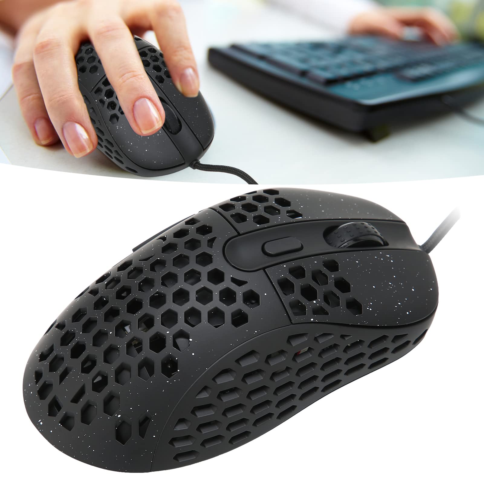 Denash Ergonomiczna Mysz Myszy RGB Myszy DPI dla Złącza USB USB [10] [Black ABS]