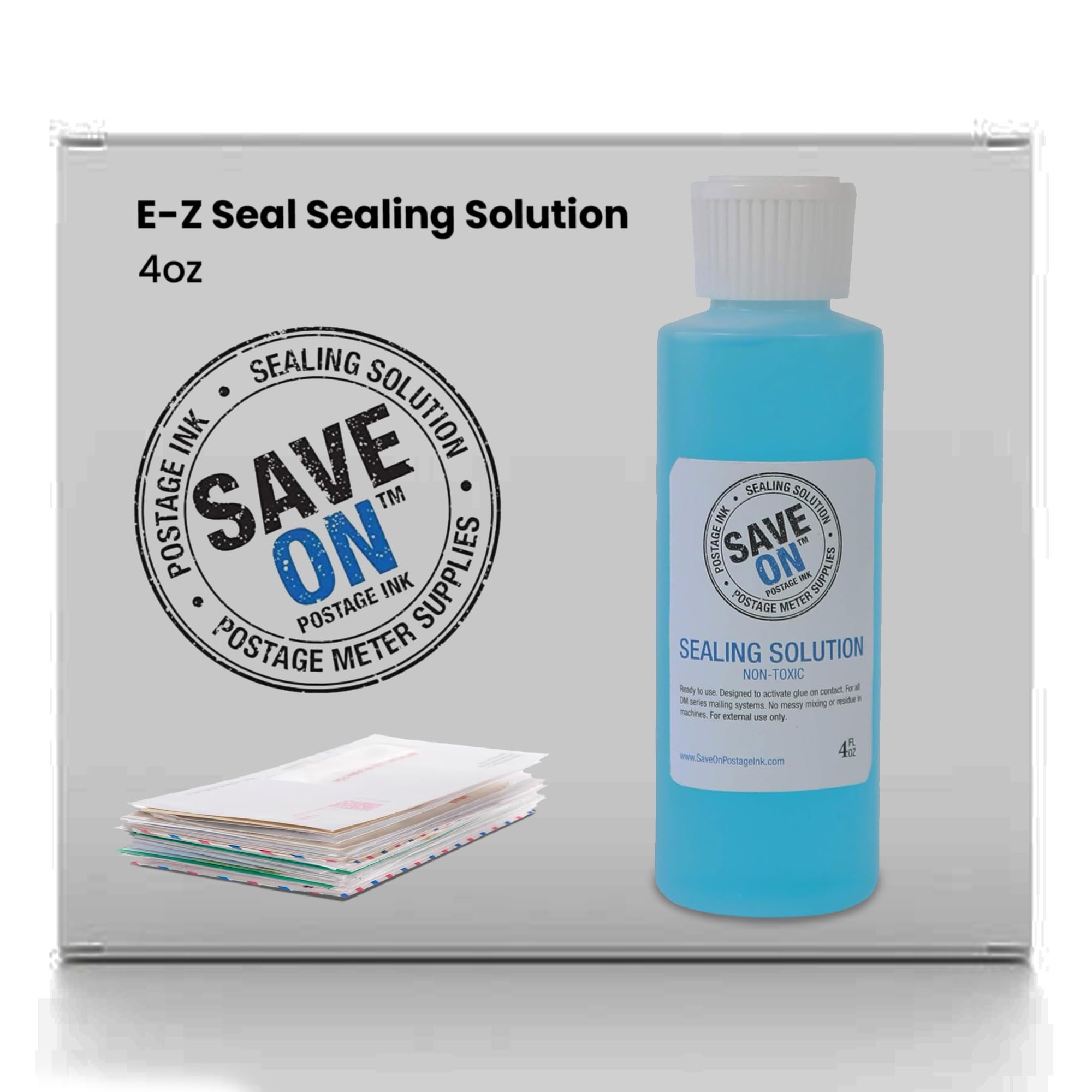 Save On Postage InkCompatible PB E-Z Seal Sealing Solution - Sealing Solution for DM Series Mailing System - Compatible PB E-Z Seal Sealing Solution (1-Pack) 4oz Bottle