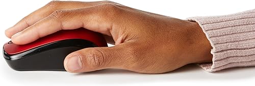 Miniatura 3 de Tienda Basics Mouse inalámbrico para computadora con receptor USB Nano - Rojo