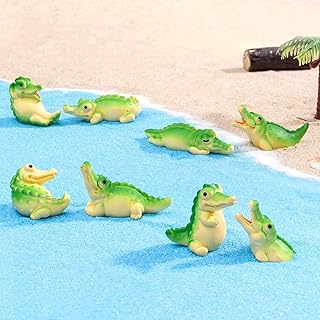 Crocodiles Fairy Garden Accessories, Cute Crocodile Miniature Figurines, Realistic Fairy Garden Kit for Micro Landscape, Party, Terrarium Crafts, Cake Topper, Car Decor, Home Decor, Bonsai Craft, DIY