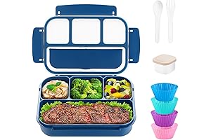 QQKO 4-Compartment Bento Lunch Box for Adults: The Perfect Companion for Healthy...