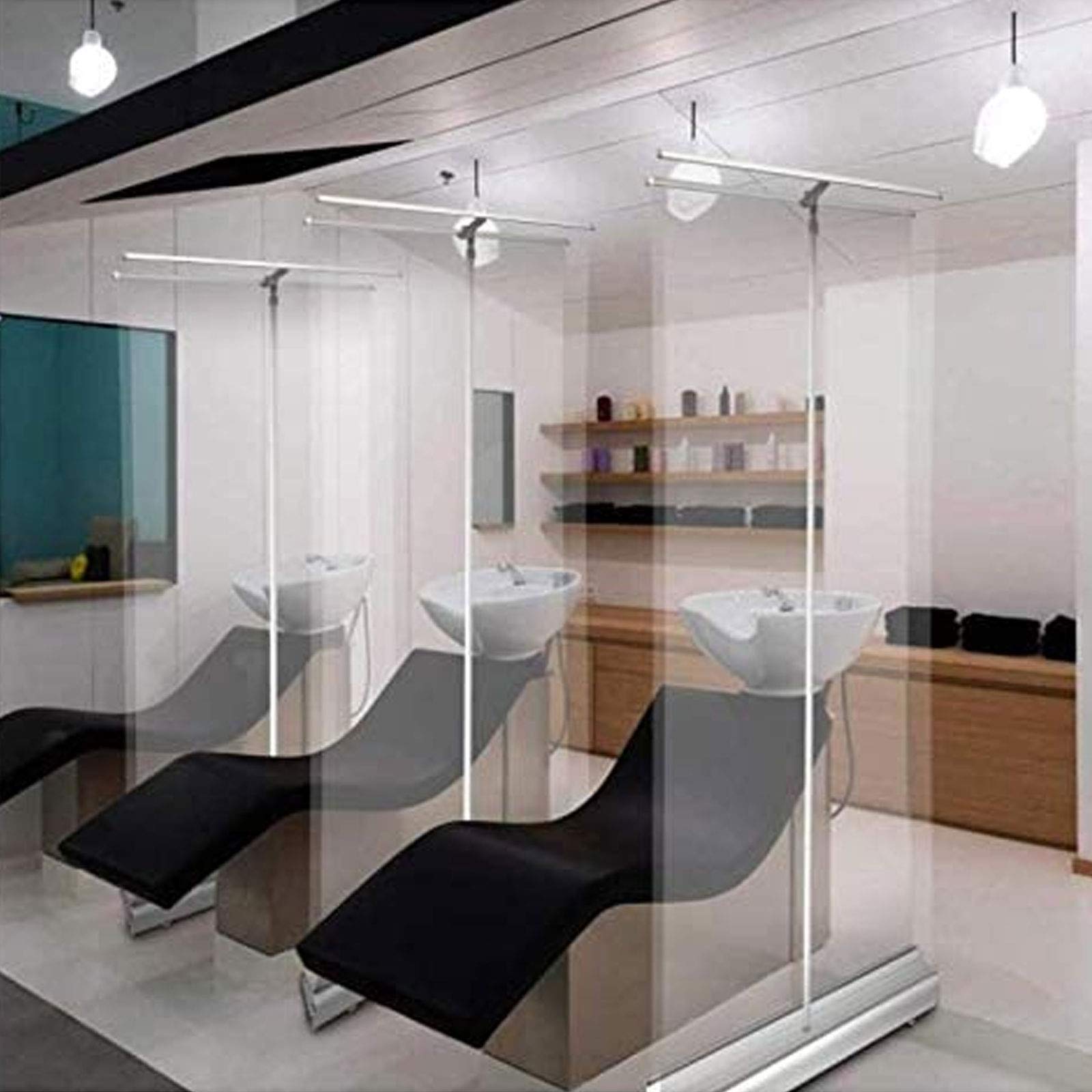 NANANA Spuckschutz Hustenschutz Niesschutz Hygieneschutz Rollup Schutzwand Stellwand Am Boden Stehende und Transparente Trennwand Social Distancing Screen, Mehrfachauswahl,Plastic Steel,100x200cm