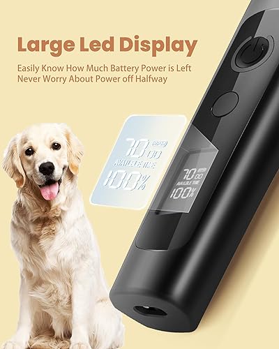 Miniatura 8 de Cortapelos para perros para aseo de pelo grueso con rastrillo de capa interior, kit de aseo inalámbrico de bajo ruido con 2 cuchillas de repuesto,