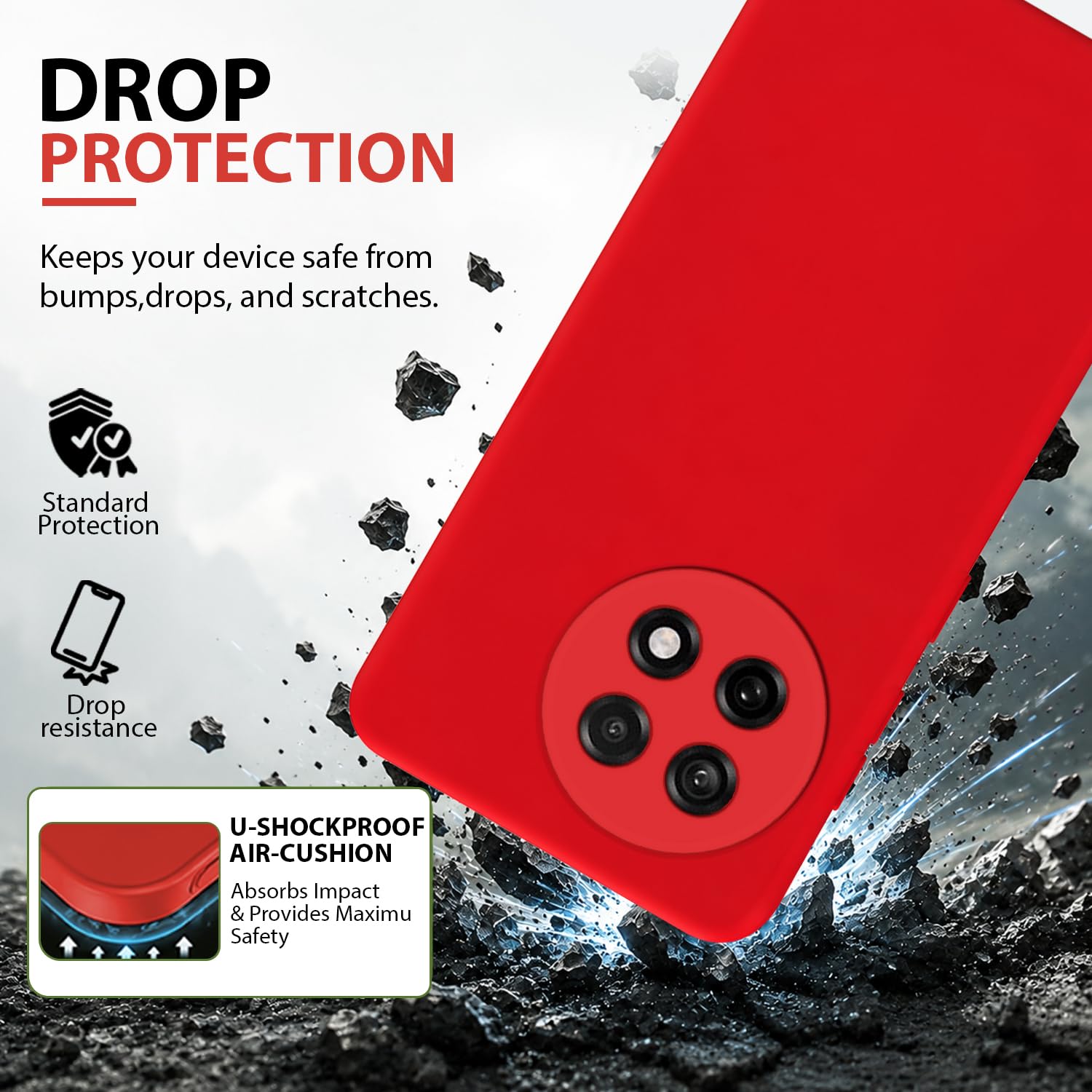 OnePlus 13R 5G Silicone Case - Red -2