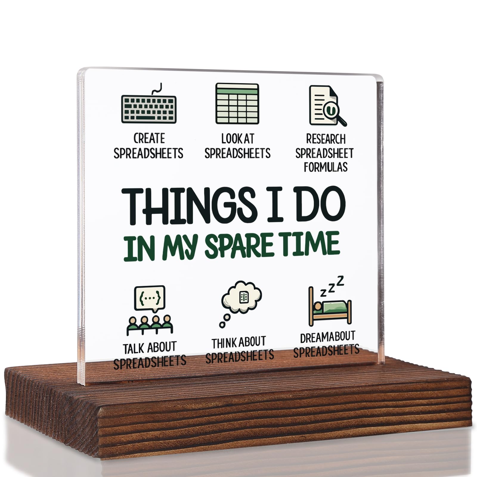 Funny Spreadsheet Desk Sign, Finance Office Humor Acrylic Desktop Decor Plaque, Accountant Coworker Gift, Excel Joke Sign for Analysts, Bookkeepers, Accountant Day Gifts VR369