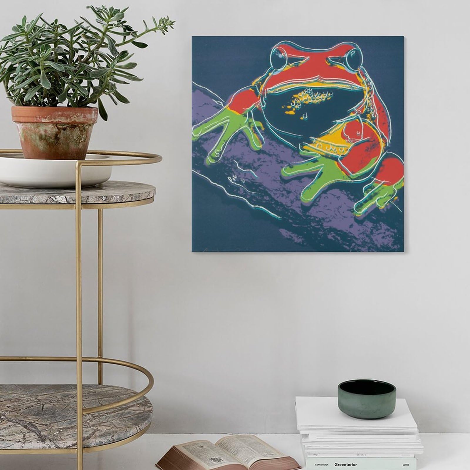 Amazon.co.jp: アンディウォーホルポスター「カエル」キャンバス絵画