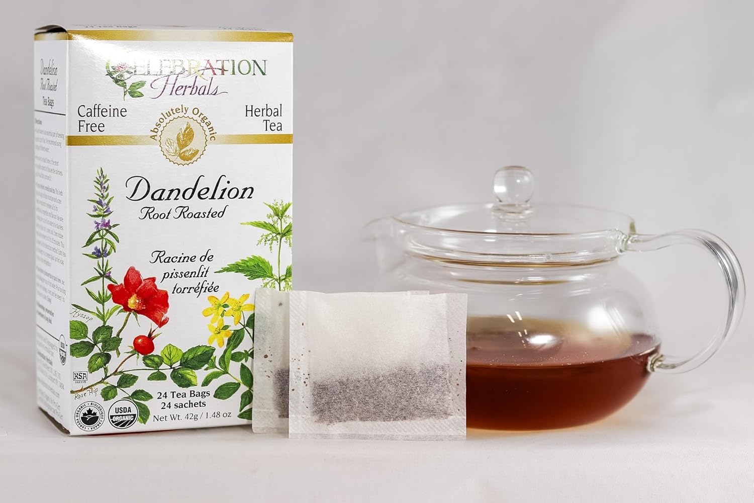 CELEBRATION HERBALS Dandelion Root Roasted Tea Organic 24 Bag, 0.02 Pound - Image 3