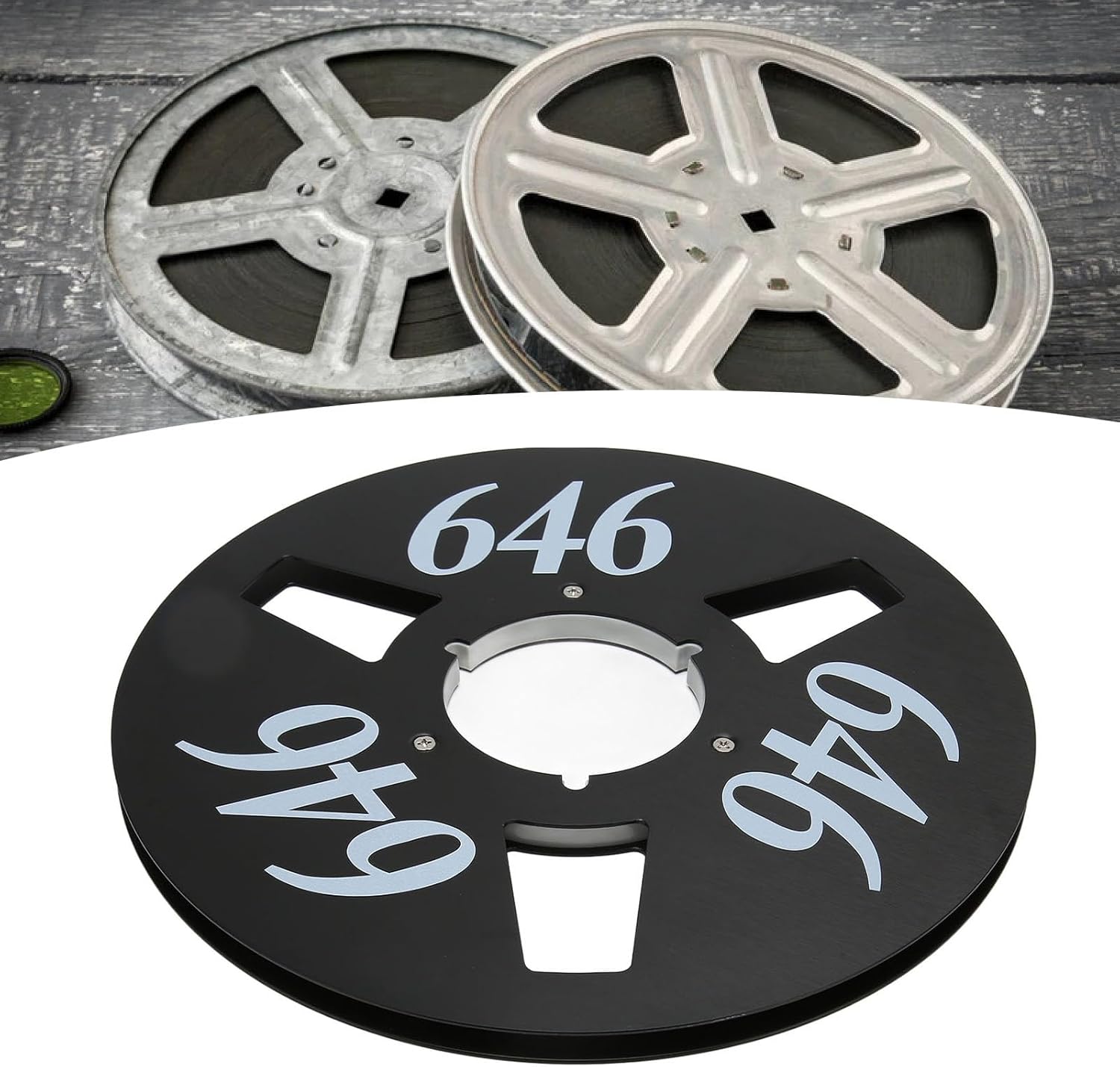 10 Inch Pickup Reel, 3 Hole Open Reel, Aluminum Alloy Sound Pickup Reel, Resists Flexing Grip Flange, Reel