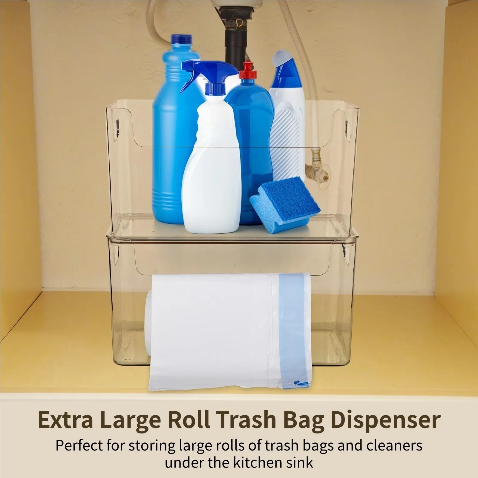 2 uds Caja de Almacenamiento Bolsas Basura Debajo del Fregadero organizadores Rollo Soporte for Bolsa dispensador
