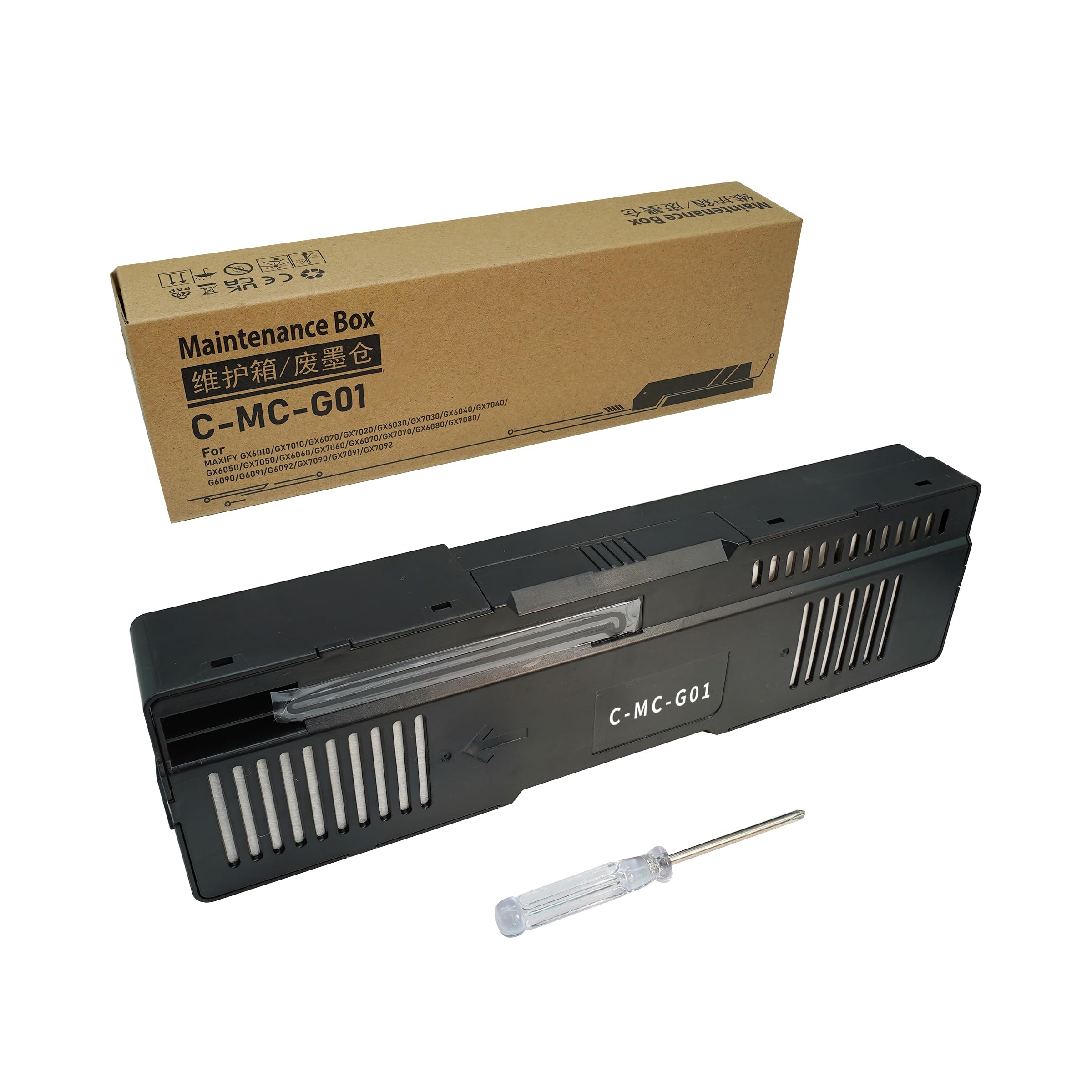MC-G01 Cartuccia di Manutenzione Compatibile con Canon MC-G01 per Canon MAXIFY GX6050 GX7050 GX6010 GX7010 GX6020 GX7020 GX6030 GX7030 GX6040 GX7092 GX7091 GX7090 GX7080 GX7070(1 Pack)