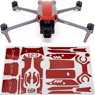 Wrapgrade Skin Compatible con dji Air 3 | Accent Color (SUPER RED)