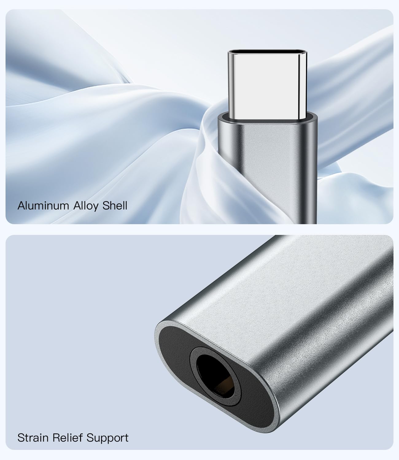 Adattatore USB C a Jack 3.5 mm, Adattatore USB C per iPhone 16 15 Pro Max Plus, USB C a audio Aux per Samsung Galaxy S24 S23 Ultra Note 20, per Huawei P50 P40/Mate 30 20, Pixel 4/3-Grigio ferro