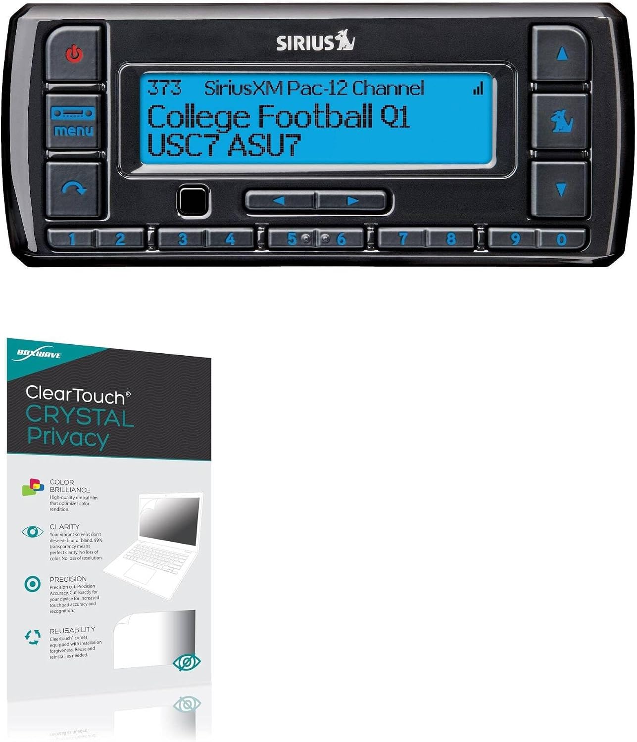 BoxWave Screen Protector Compatible with SiriusXM Stratus 7 Satellite Radio - ClearTouch Crystal Privacy (2-Pack), Privacy Screen Protector Flexible Film Clear