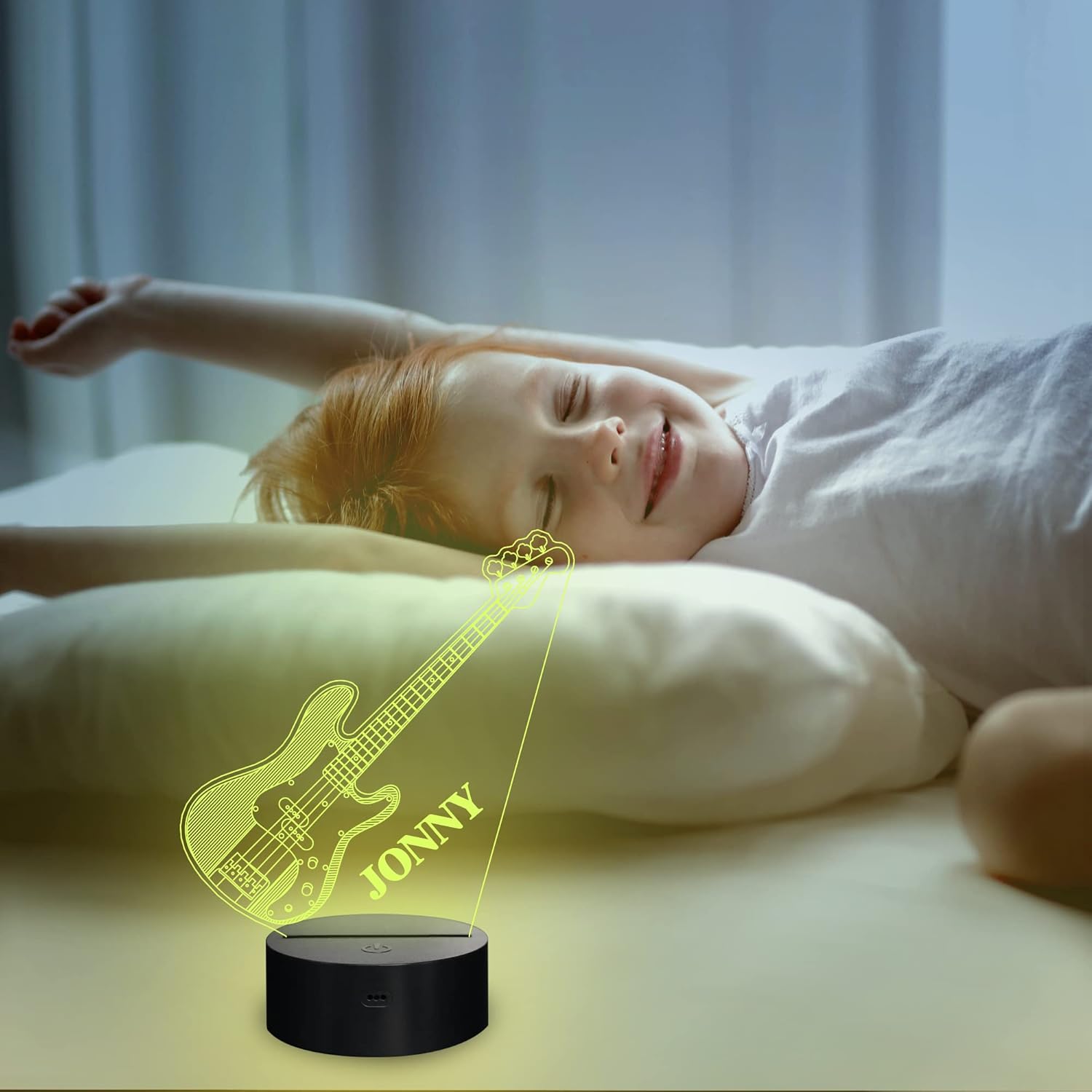 Anywin Guitar Custom Night Lights, 16 LED Colors Changing Lighting, Guitar Acrylic Lamp Table Desk Bedroom Decoration, Cool Gifts Ideas Birthday Xmas